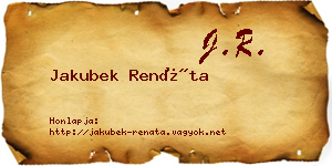 Jakubek Renáta névjegykártya